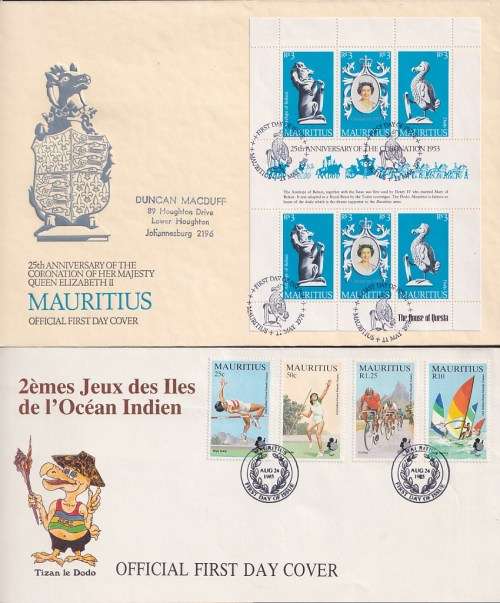 MAURITIUS - a good selection of 8 clean covers (4 scans)